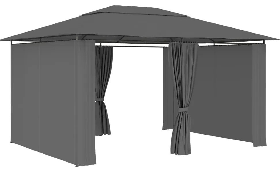 Tenda de jardim com cortinas 4x3 m antracite