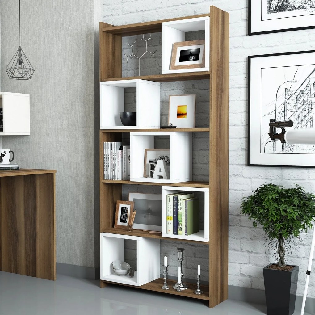 Estante Box – Branco Nogueira – 80x170x22 cm