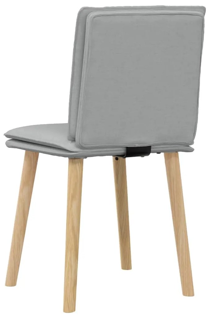Cadeiras de jantar 2 pcs tecido cinzento-claro