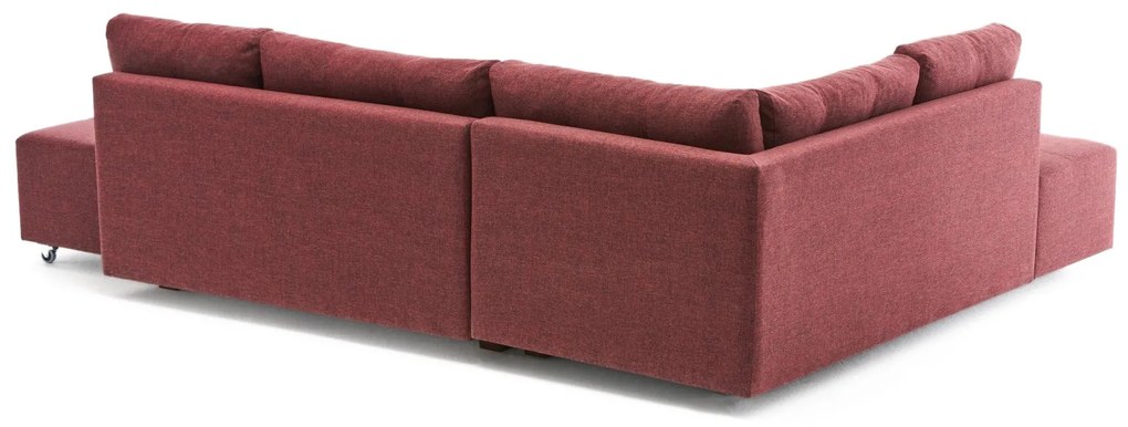 Sofá-Cama de Canto Manama – Vermelho Claret – 280x85x206 cm