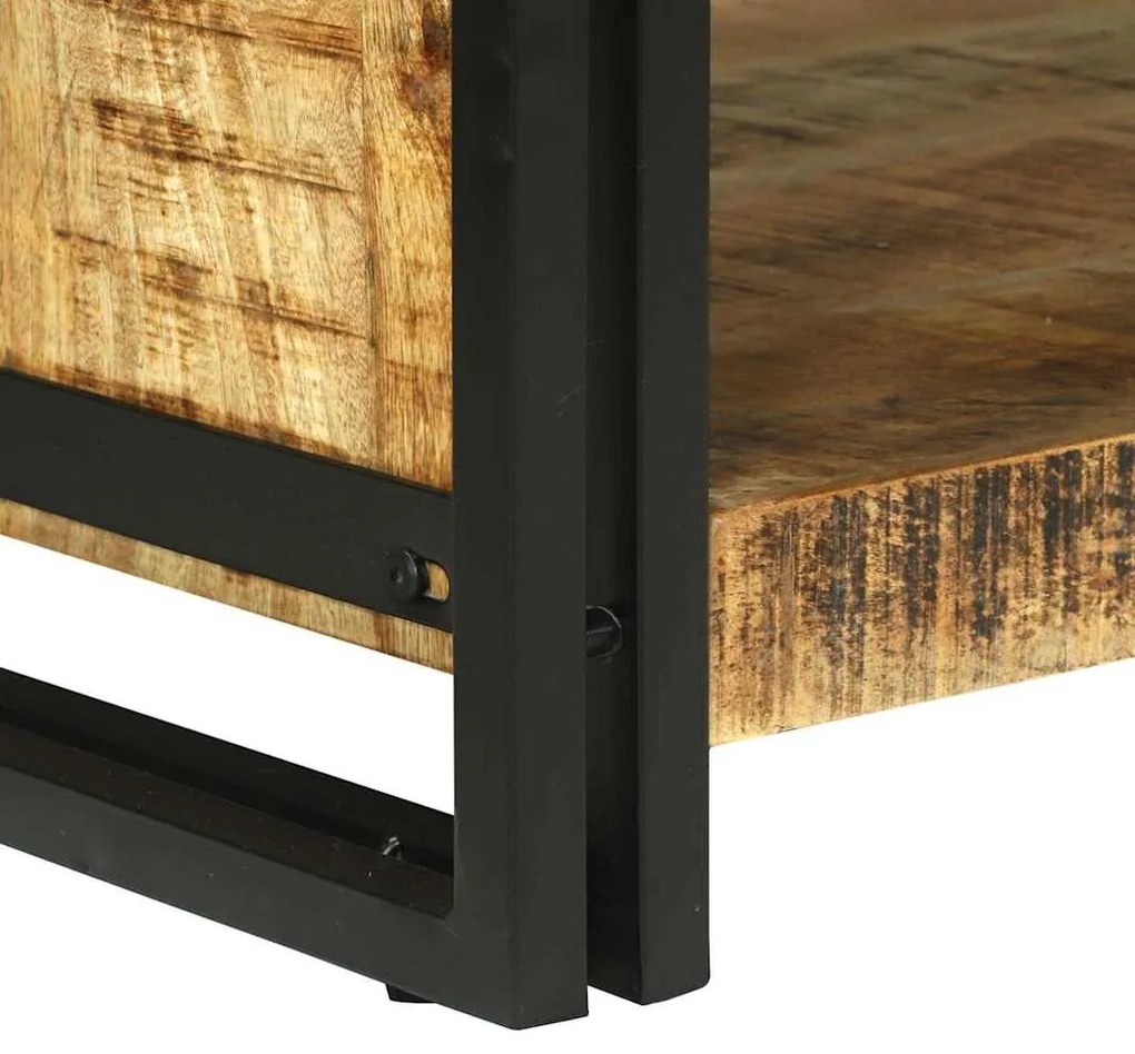 Mesa de Café 120x50x38 cm Madeira Sólida de Mangueira Rústica