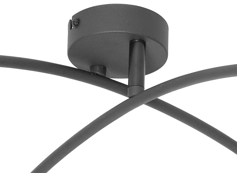 Candeeiro de teto design preto com dourado 4 luzes - Noud