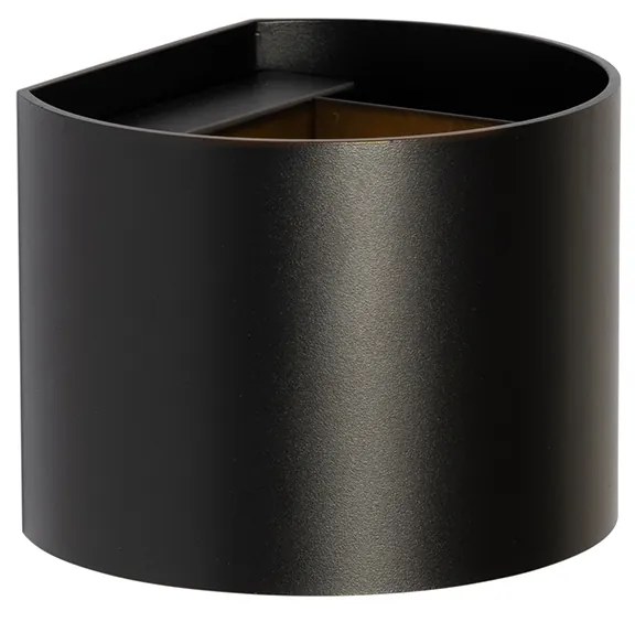 Candeeiro de parede moderno preto redondo - Edwin