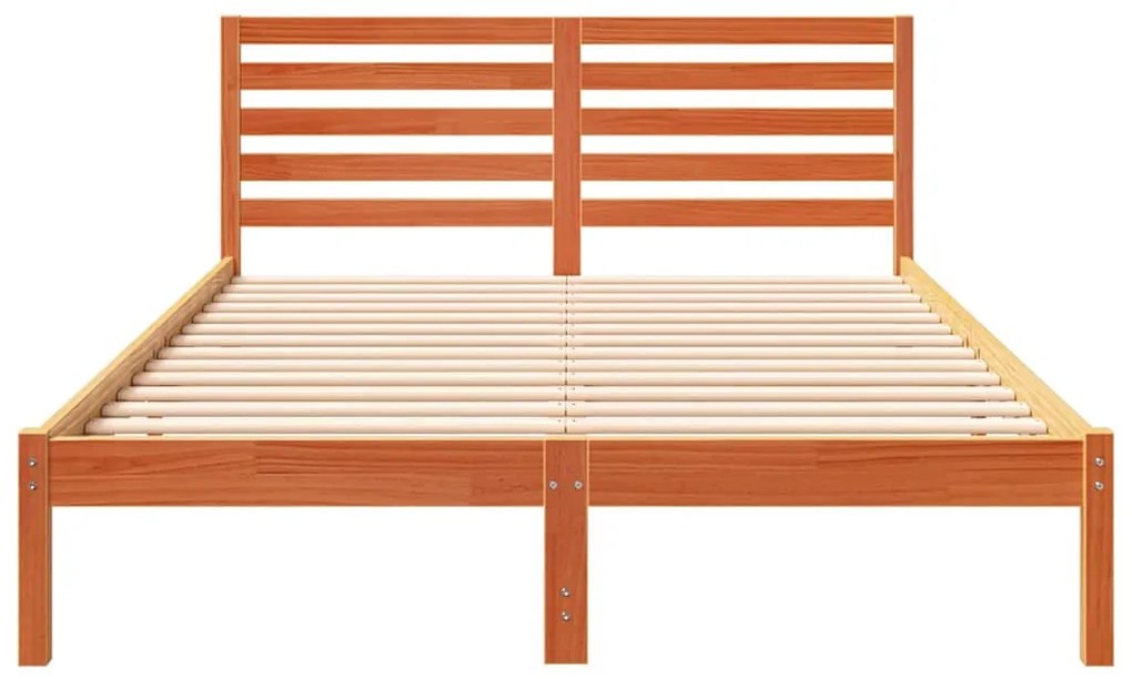 Estrutura da Cama com cabeceira Castanho-mel 140 x 220 cm