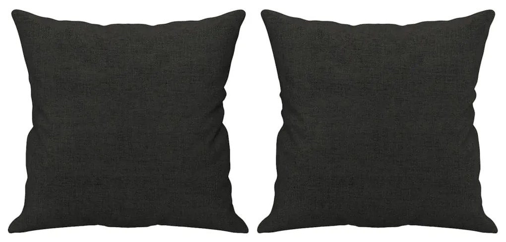 3 pcs conjunto de sofás com almofadas tecido preto