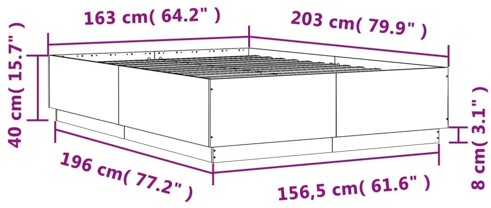 Estrutura de cama 160x200 cm derivados de madeira branco