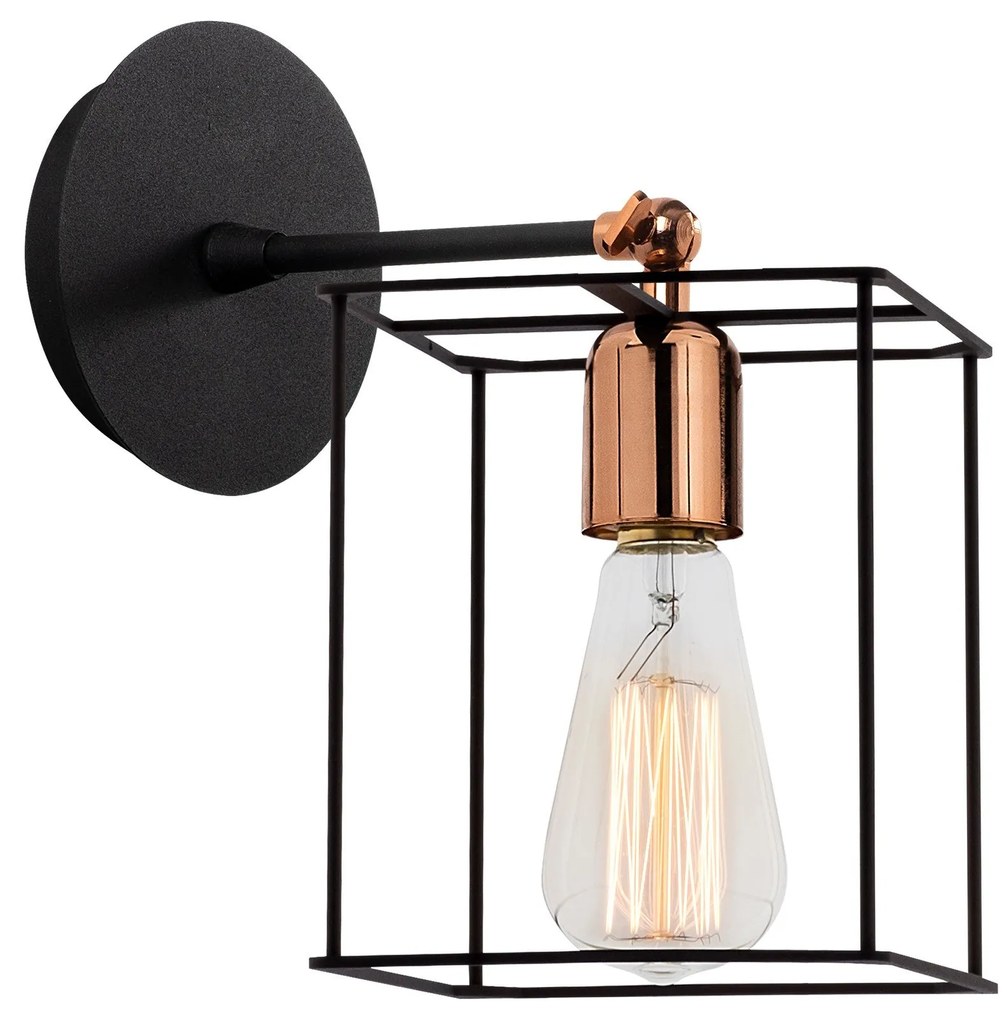 Aplique de Parede Selimiye – Preto e Bronze – 15 cm x 23 cm