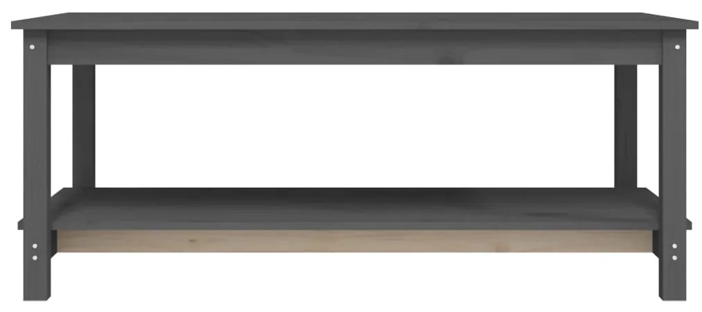 Mesa de centro 110x55x45 cm madeira de pinho maciça cinzento