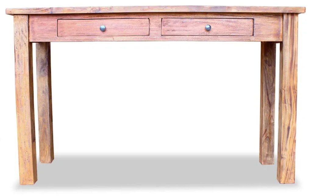 Mesa consola madeira reciclada maciça 123x42x75 cm