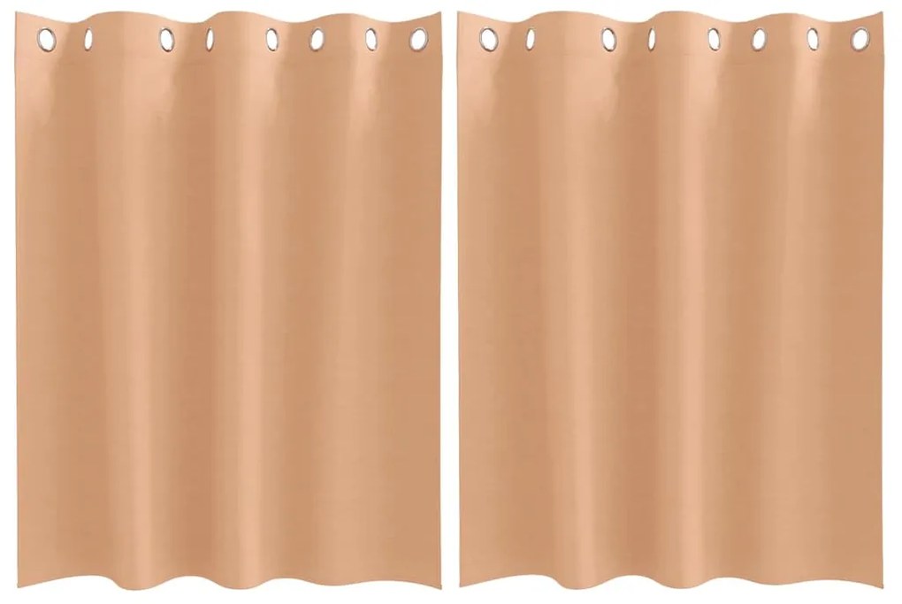 Cortinas 2 pcs Castanho-claro 140 x 140 cm Poliéster