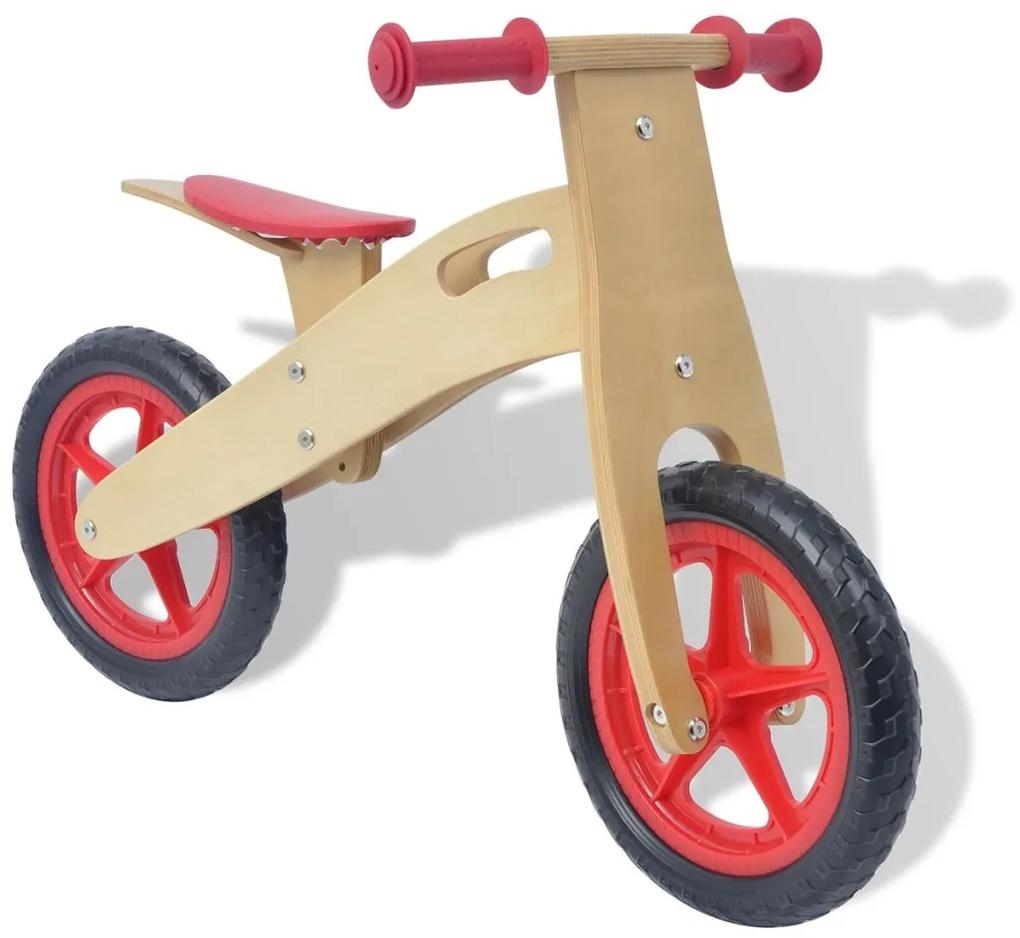 80137 vidaXL Bicicleta de equilíbrio em madeira vermelho
