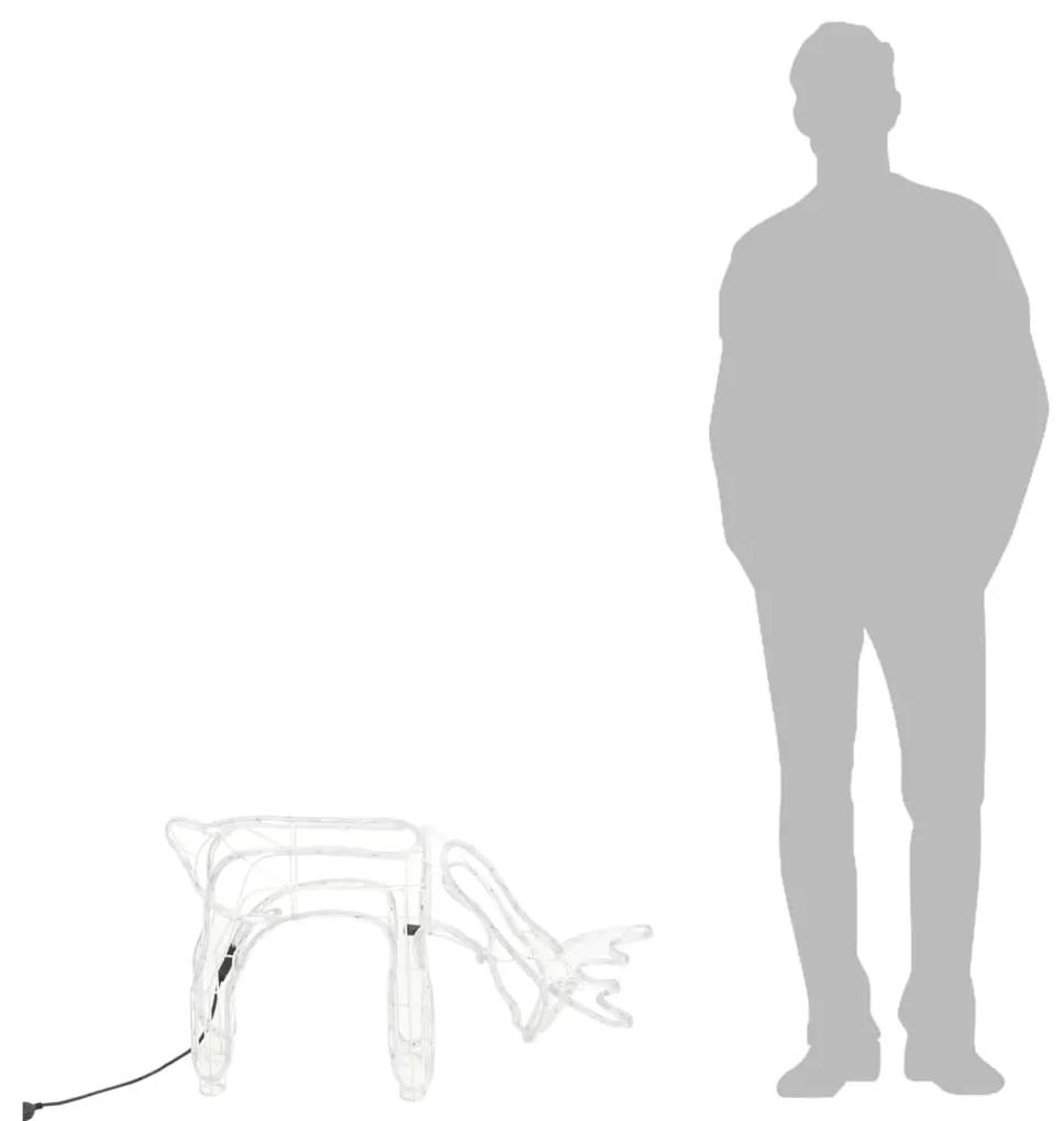 Figuras de rena de Natal 3 pcs 73x31x45 cm branco frio