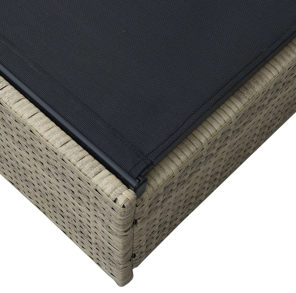 Espreguiçadeira Bege 60x200x27 cm Polirratã