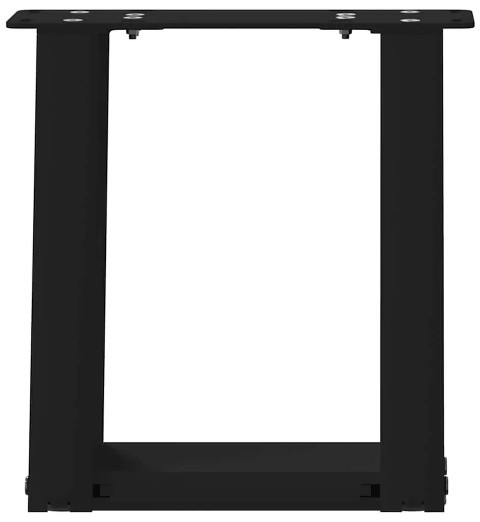 Pés para mesa de centro em formato de U, 2 peças, preto, 30x(30-31) cm