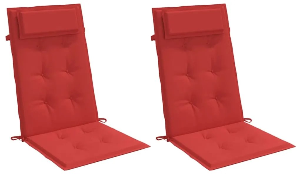 Almofadões p/ cadeira encosto alto 2 pcs tecido oxford vermelho