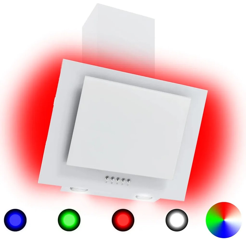 vidaXL Exaustor RGB LED 60 cm aço inoxidável e vidro temperado