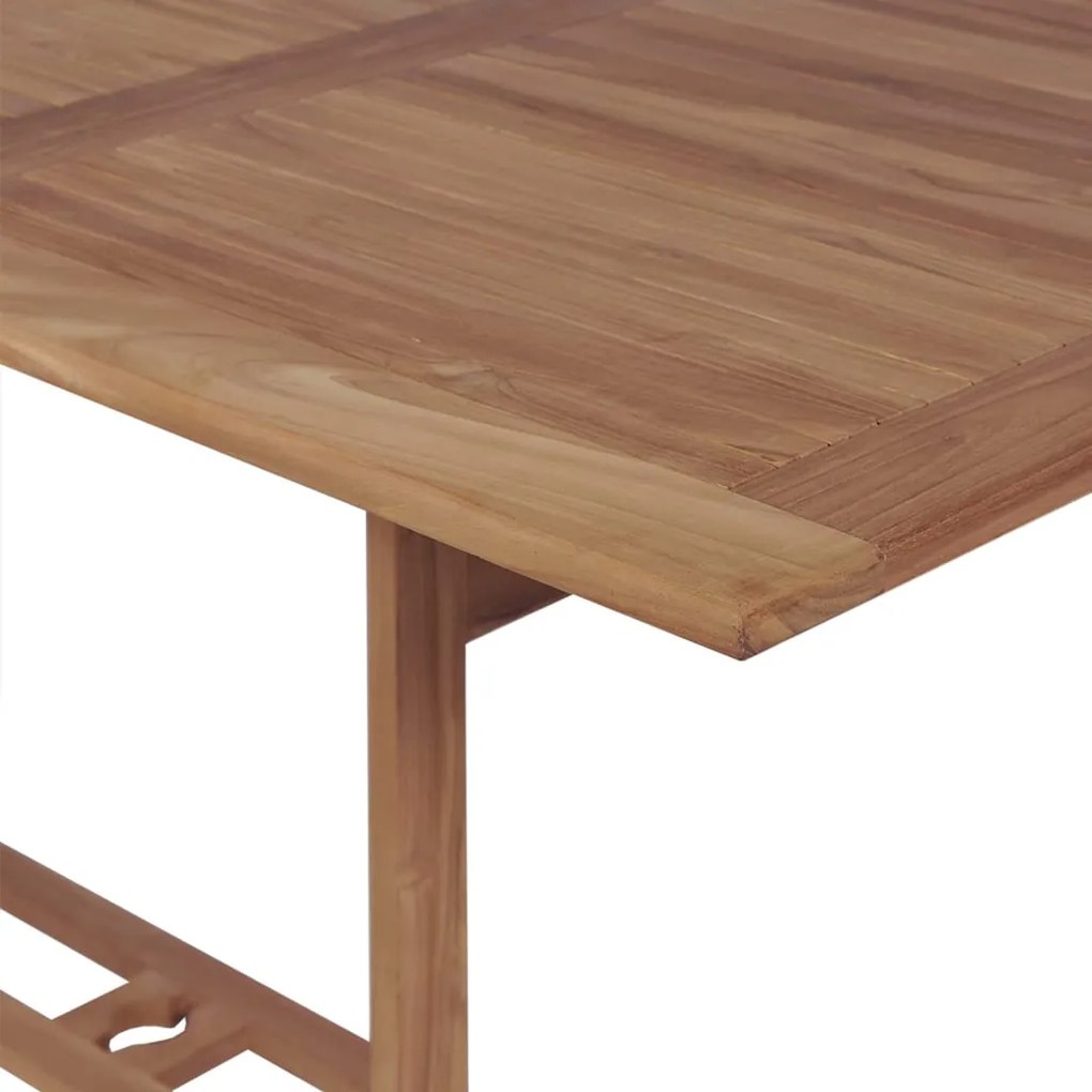 Conjunto jantar exterior c/ cadeiras dobráveis 9pcs teca maciça