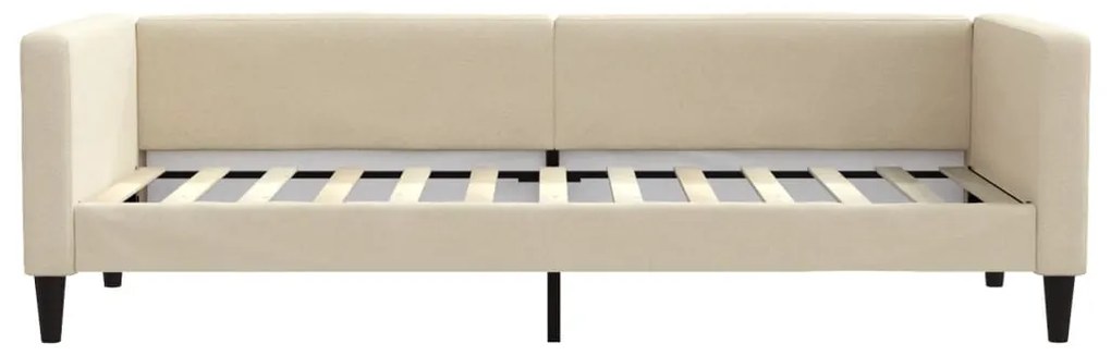 Sofá-cama com colchão 80x200 cm tecido cor creme