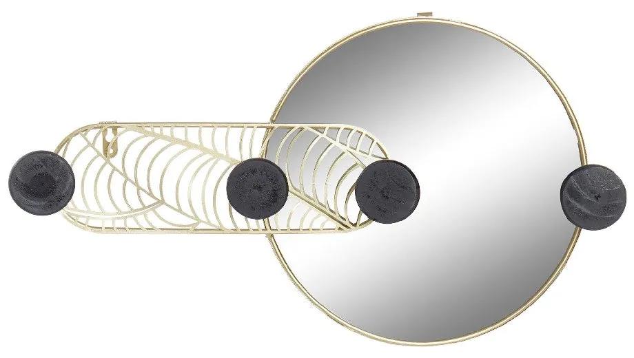 Espelho de parede DKD Home Decor Preto Ferro Dourado Espelho (44 x 7 x 25 cm)
