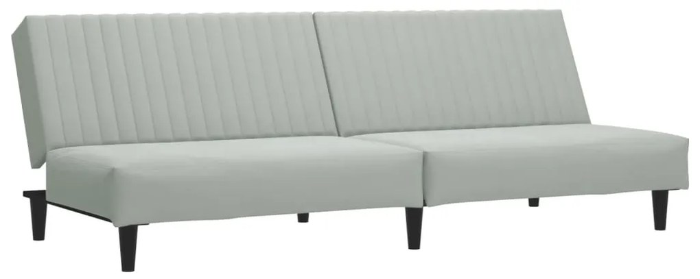 2 pcs conjunto de sofás veludo cinzento-claro