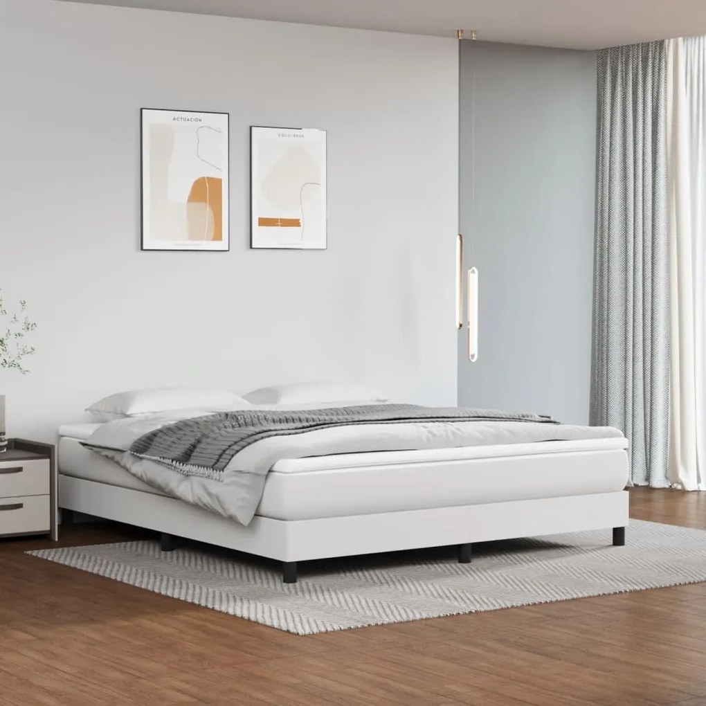 347823 vidaXL Colchão de molas ensacadas 160x200x20cm couro artificial branco