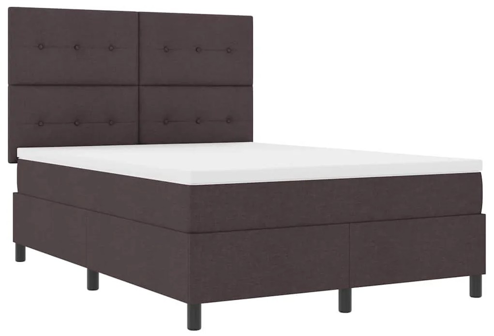 Cama Box com Colchão e LED Cinza Escuro, 160x200 cm Tecido