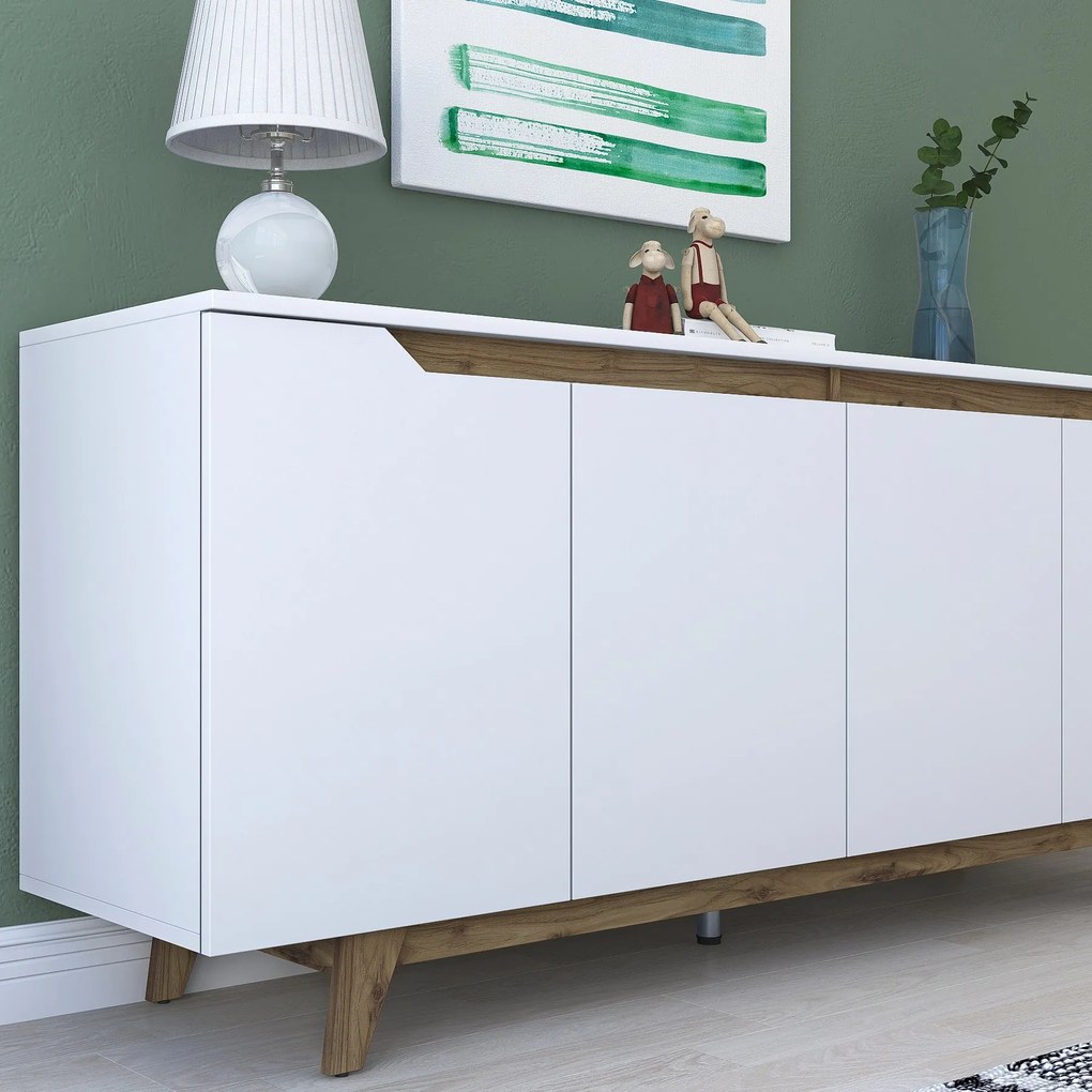 Console GD102 – Branco Nogueira – 180x78,6x45 cm