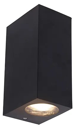 LED Candeeiro de parede inteligente preto em plástico com 2 GU10 Wi-Fi - Baleno Moderno
