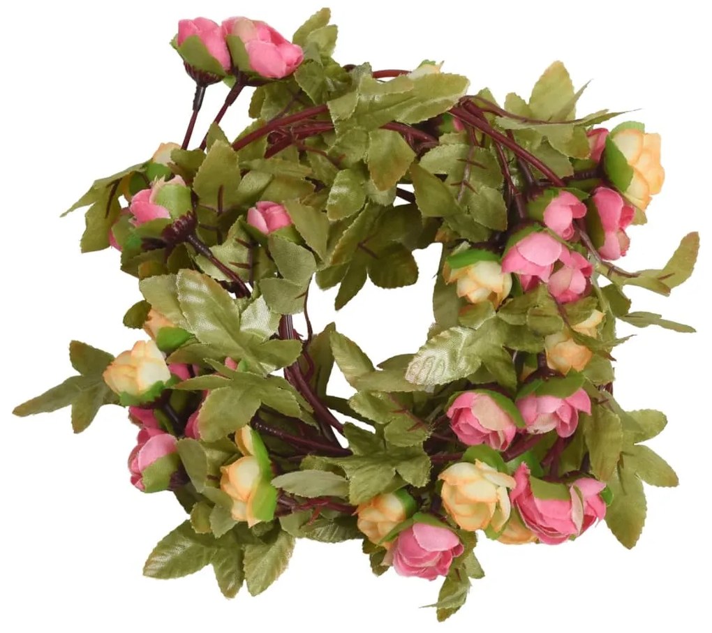 Grinaldas de flores de Natal 6 pcs 215 cm rosa