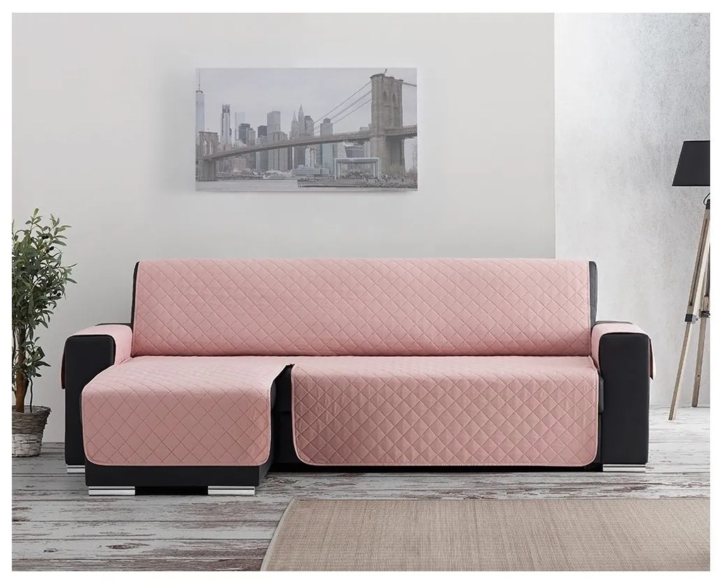 Capa de Sofá Chaise Longue Acolchoada (Cor Pastel)