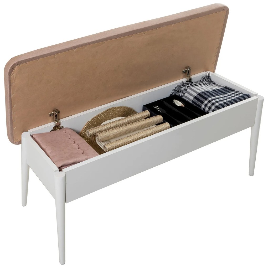 Conjunto de Mesa de Jantar Extensível e Cadeiras Vina – Branco Pedra –