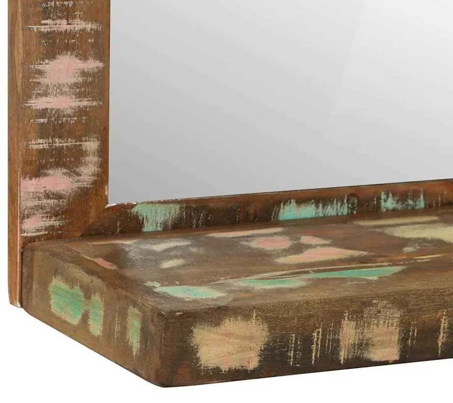 Espelho de Casa de Banho 50x22x70 cm Madeira Maciça Reaproveitada
