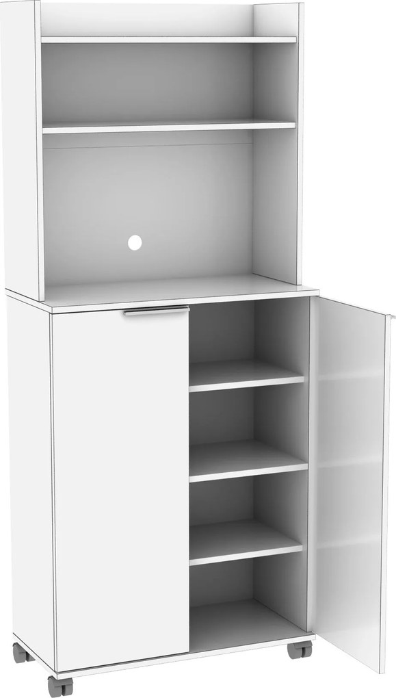 Armário Multiusos "Claro" - Branco - 73x172x36cm - Design Moderno