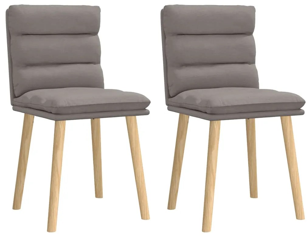 Cadeiras de jantar 2 pcs tecido cinzento-acastanhado