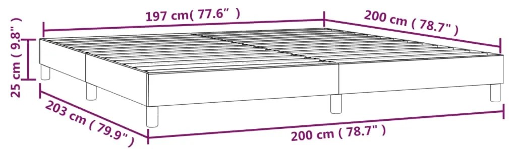 Estrutura de cama tecido castanho-escuro 200x200 cm