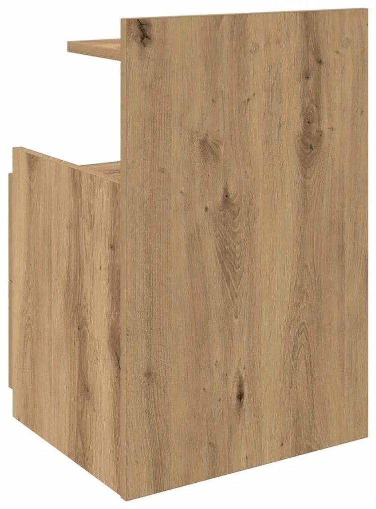 Mesa de cabeceira com 2 gavetas carvalho artesanal 40x36,5x62 cm
