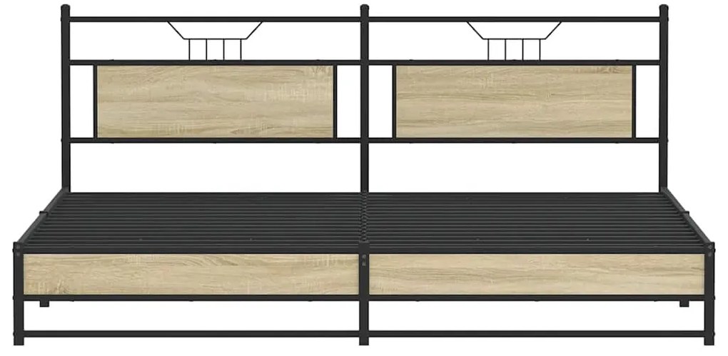 Estrutura de cama sem colchão 193x203cm metal carvalho sonoma