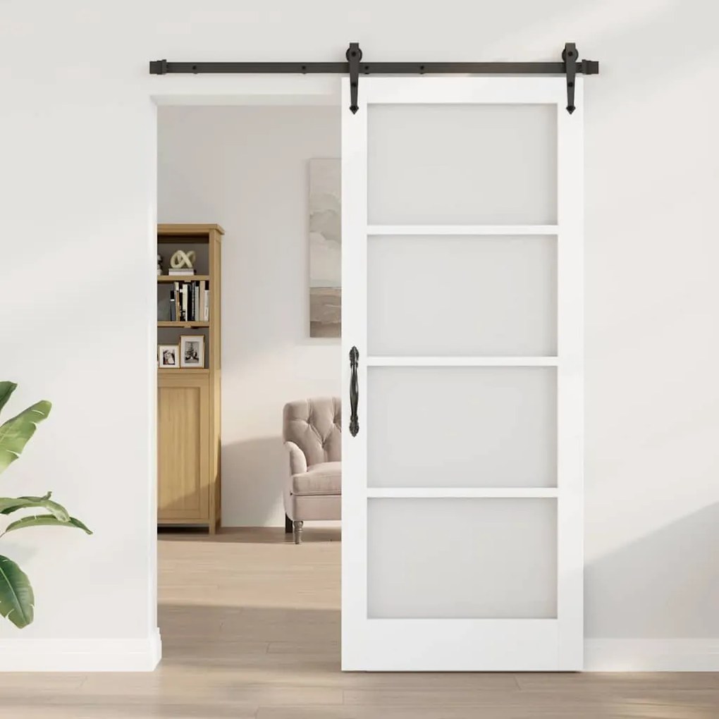 Porta Deslizante vidaXL com Conjunto de Hardware "ORKDAL" Branca 86x21