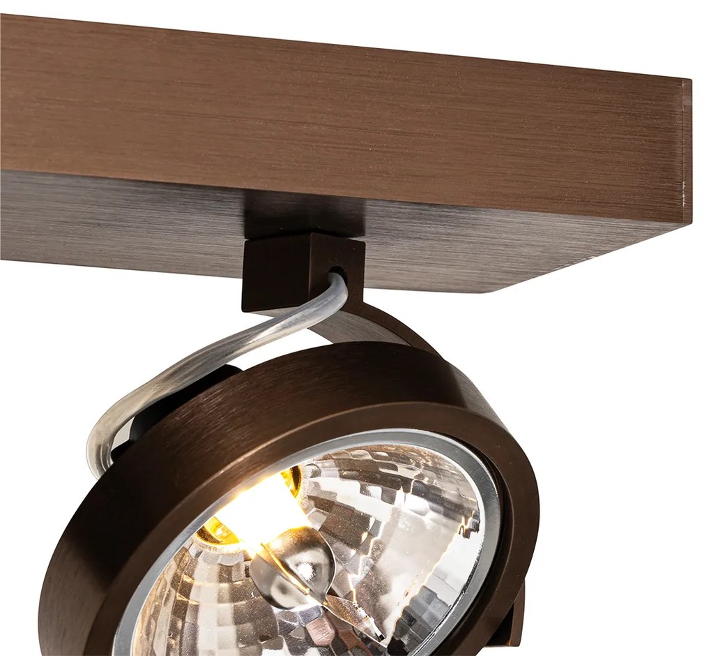 Foco de design bronze escuro 3-luzes rotativo e inclinável - Go Design