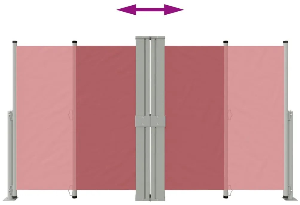 Toldo lateral retrátil 140x1200 cm vermelho