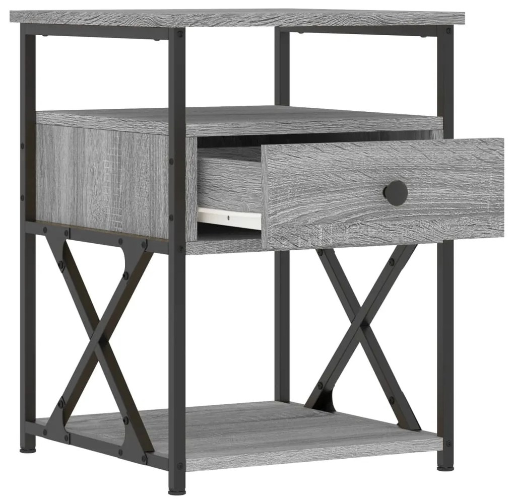 Mesas de cabeceira 2 pcs derivados madeira sonoma cinza