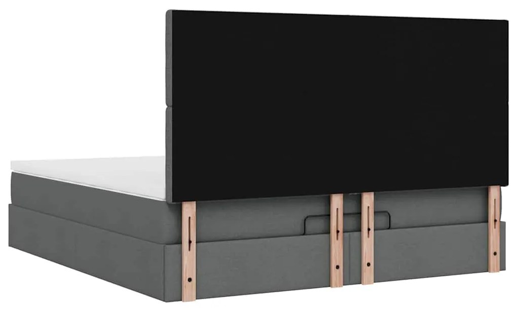 Estrutura de cama otomana com colchão 180x200cm cinzento escuro