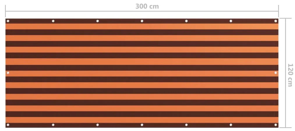 Tela de varanda 120x300 cm tecido Oxford laranja e castanho