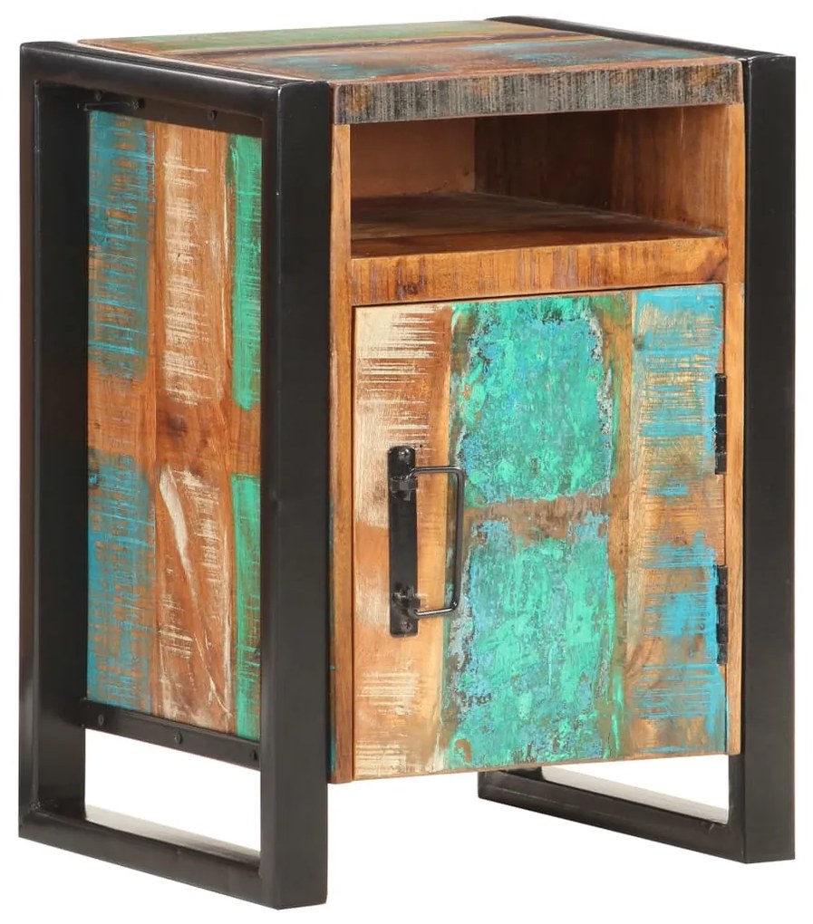 vidaXL Mesa de cabeceira 40x35x55 cm madeira recuperada maciça