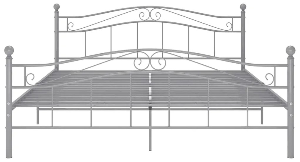 Estrutura de cama 200x200 cm metal cinzento
