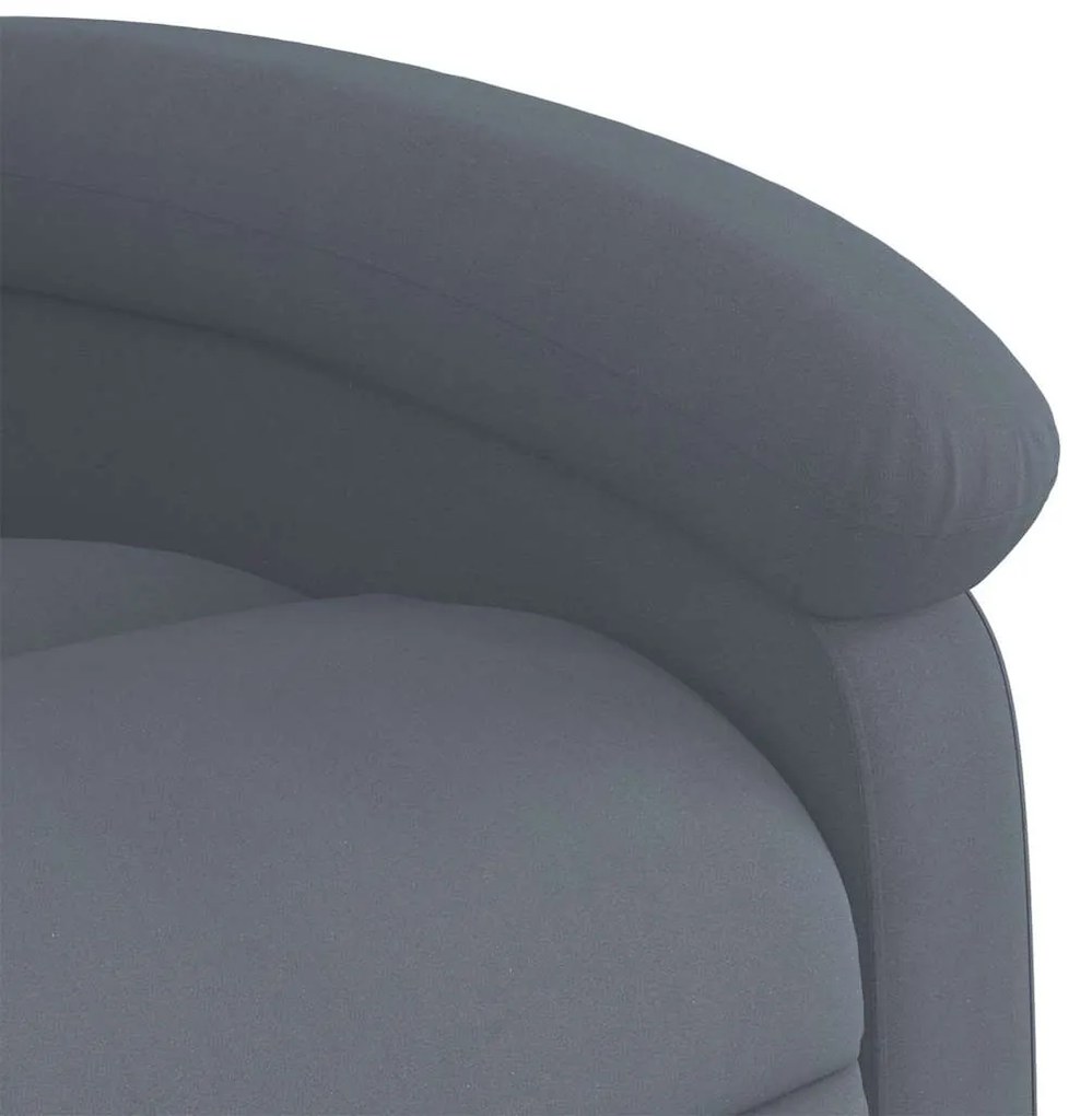 Poltrona de massagens reclinável veludo cinzento-escuro