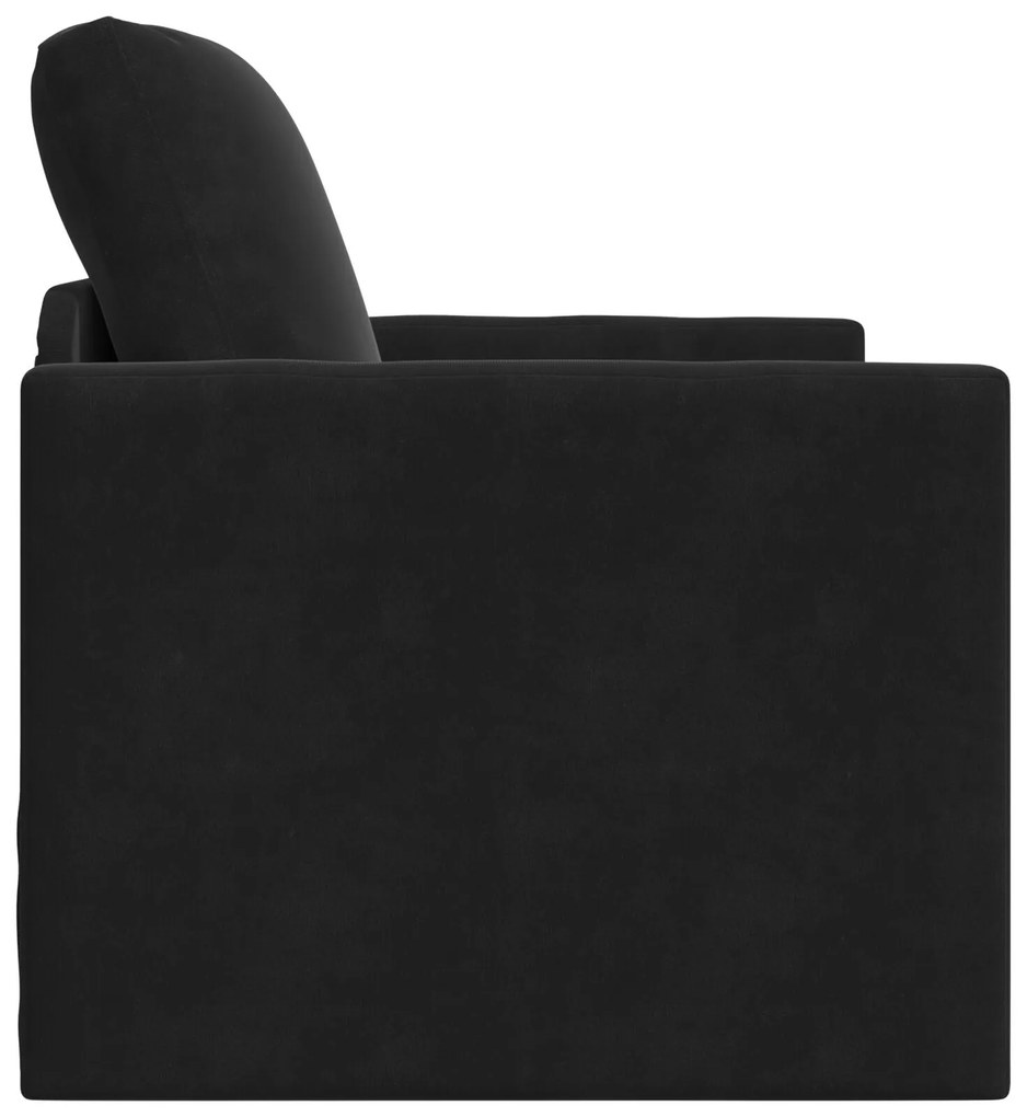 Sofá-camas 2-em-1 Preto 74x77x81 cm Veludo