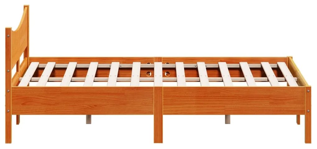 Cama sem colchão 160x200 cm madeira pinho maciço castanho-mel
