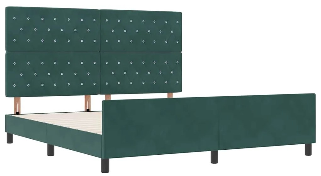 Cama vidaXL em Verde Escuro, 180x200 cm, Veludo