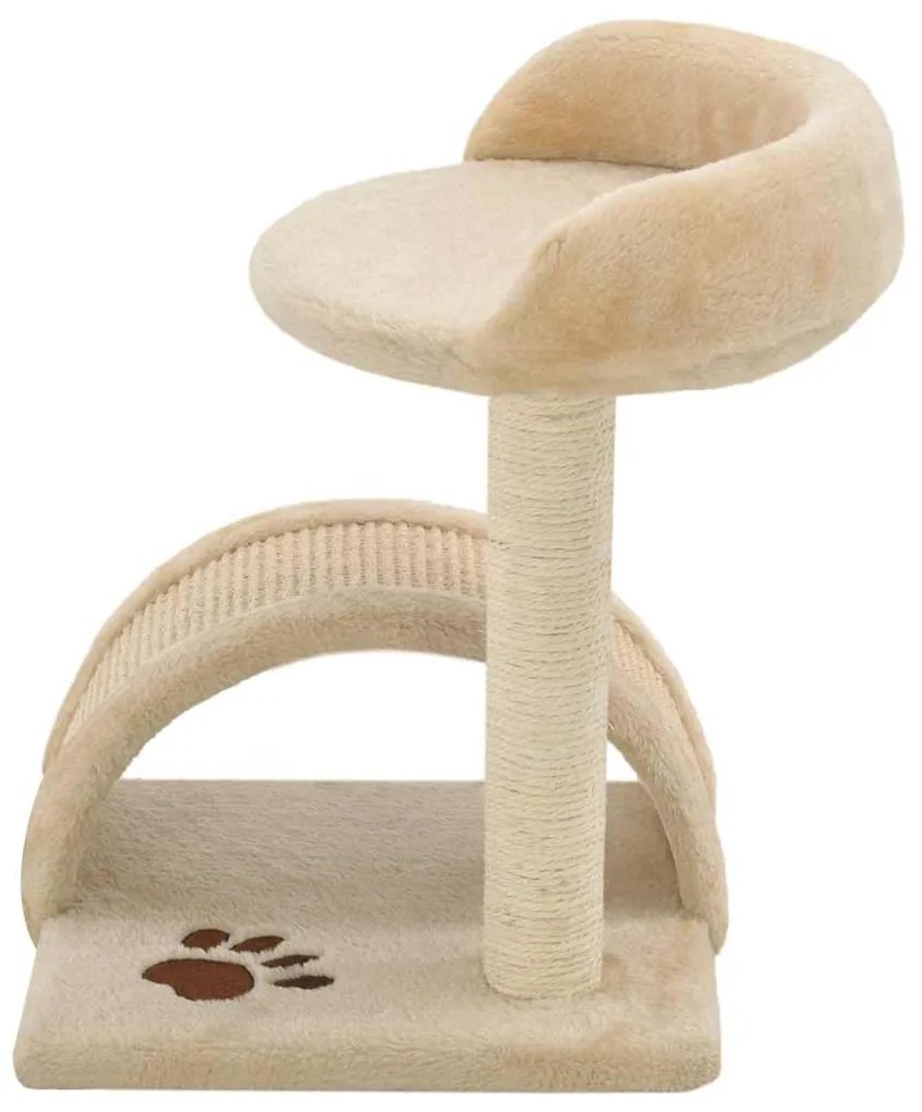 Árvore p/ gatos c/postes arranhadores sisal 40 cm bege/castanho